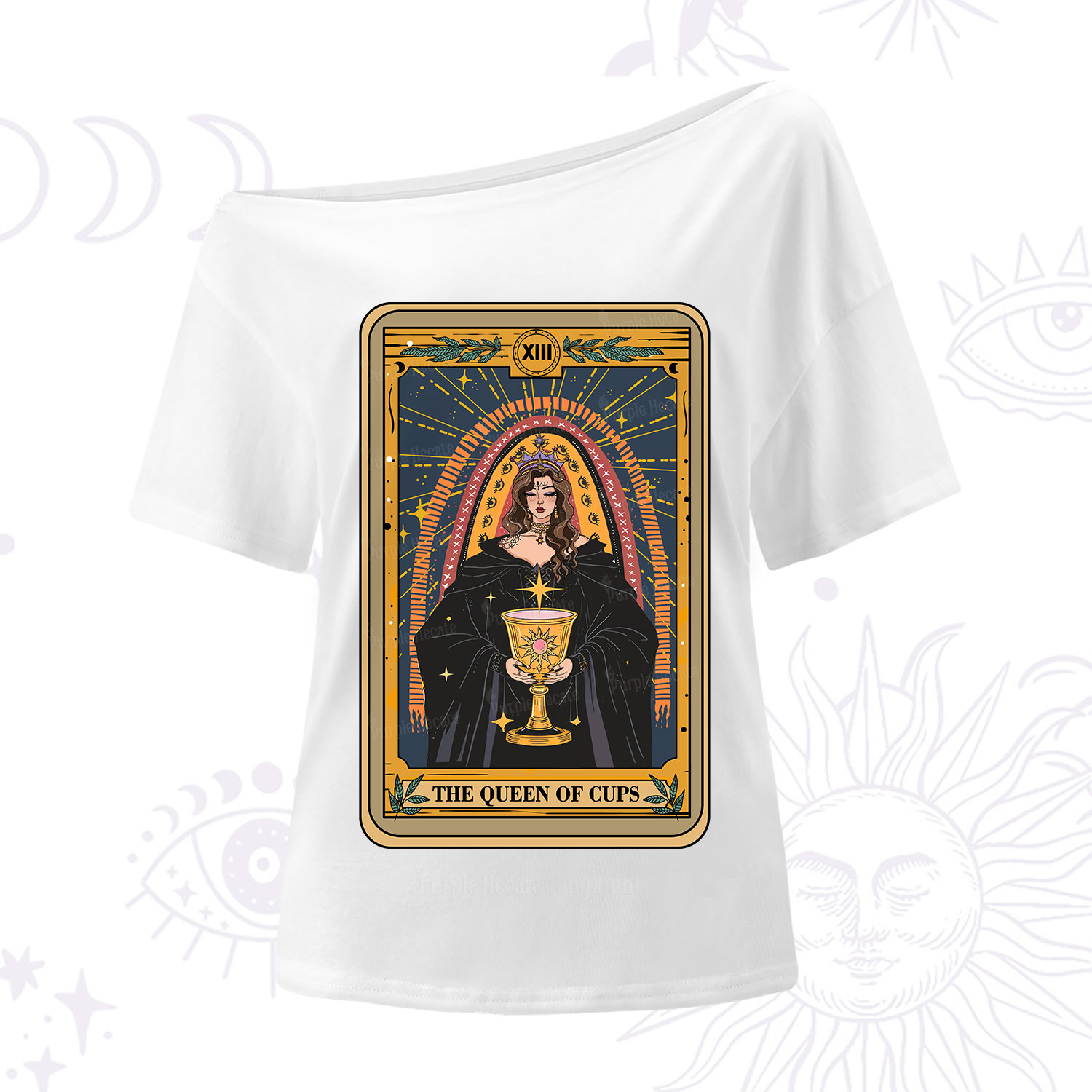 Purplehecate The Queen of Cups Tarot One Shoulder T-Shirt
