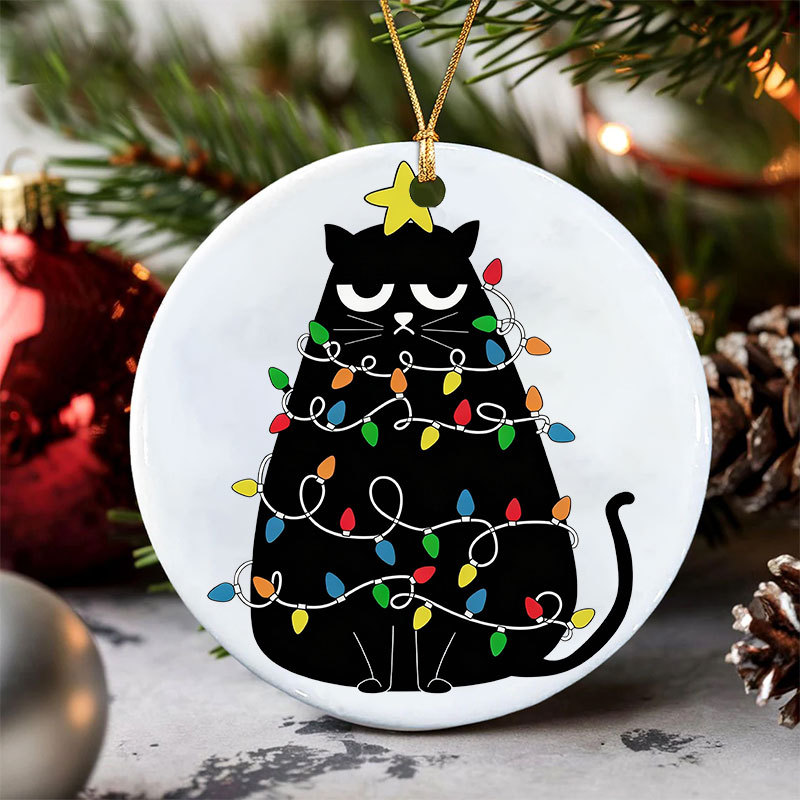 Magic Purplehecate Black Cats Christmas Tree Christmas Ornament