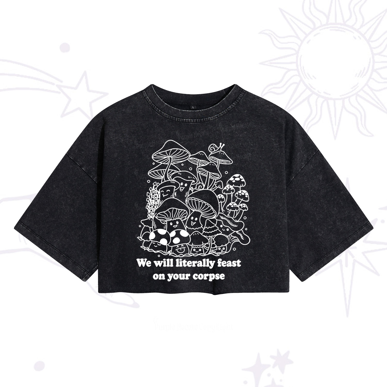 Purplehecate We Will Literally Feast on Your Corpse Washed Cropped T-Shirt
