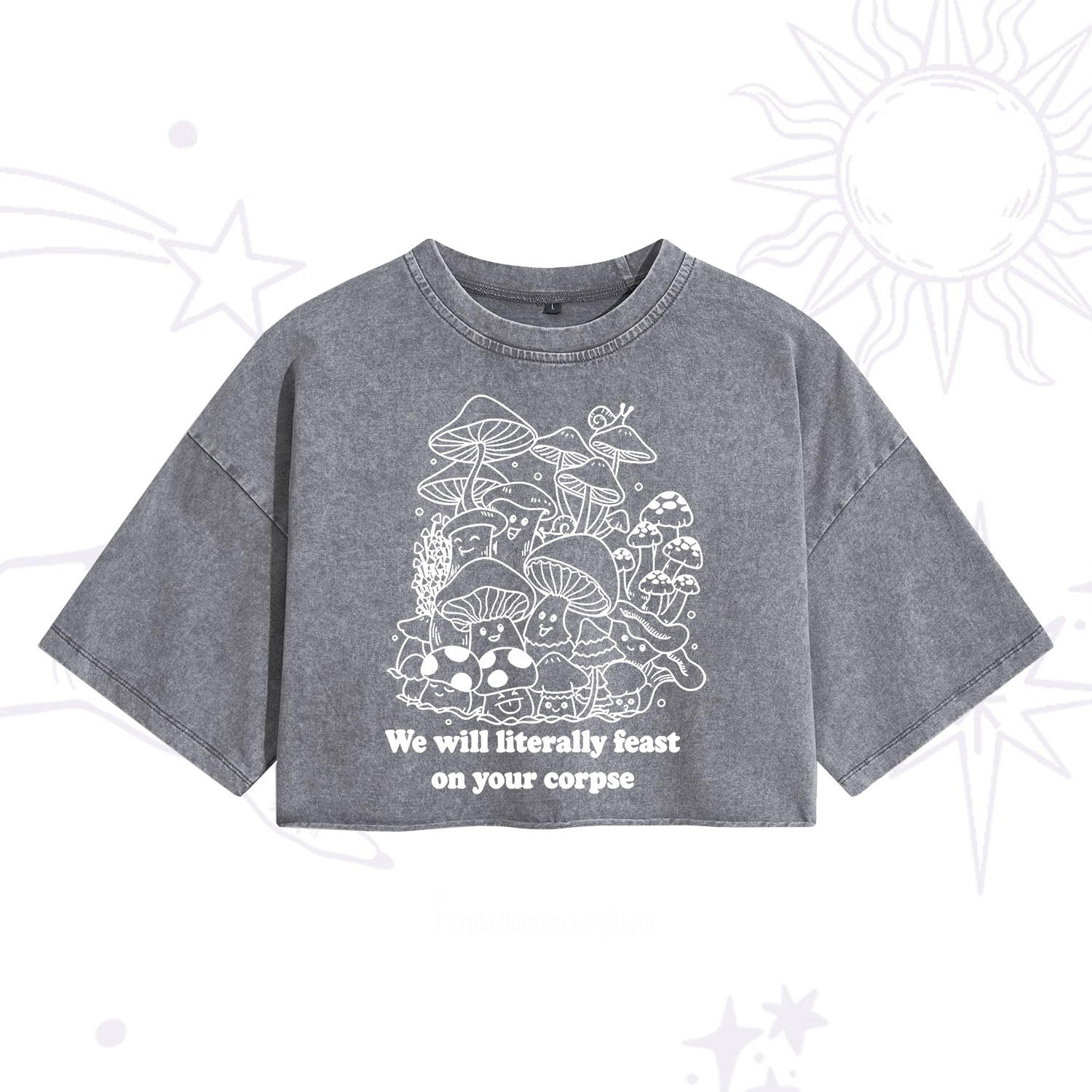 Purplehecate We Will Literally Feast on Your Corpse Washed Cropped T-Shirt