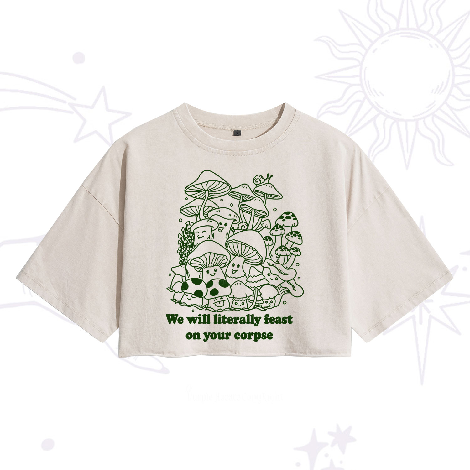 Purplehecate We Will Literally Feast on Your Corpse Washed Cropped T-Shirt