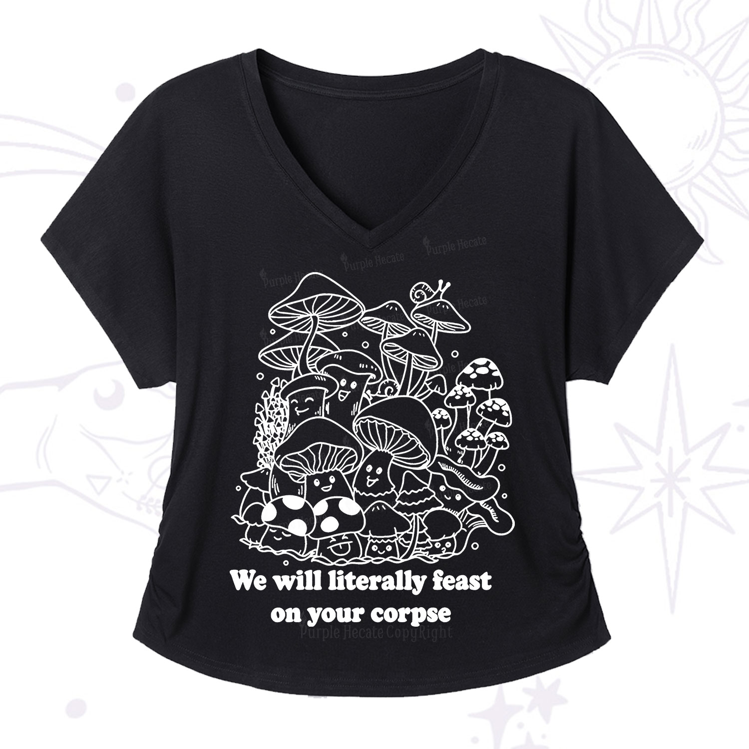 Purplehecate We Will Literally Feast on Your Corpse V-Neck T-Shirt