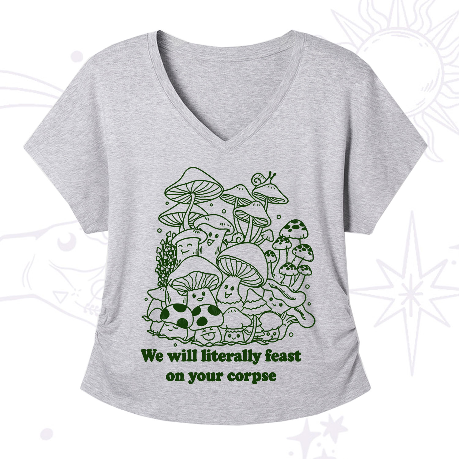 Purplehecate We Will Literally Feast on Your Corpse V-Neck T-Shirt