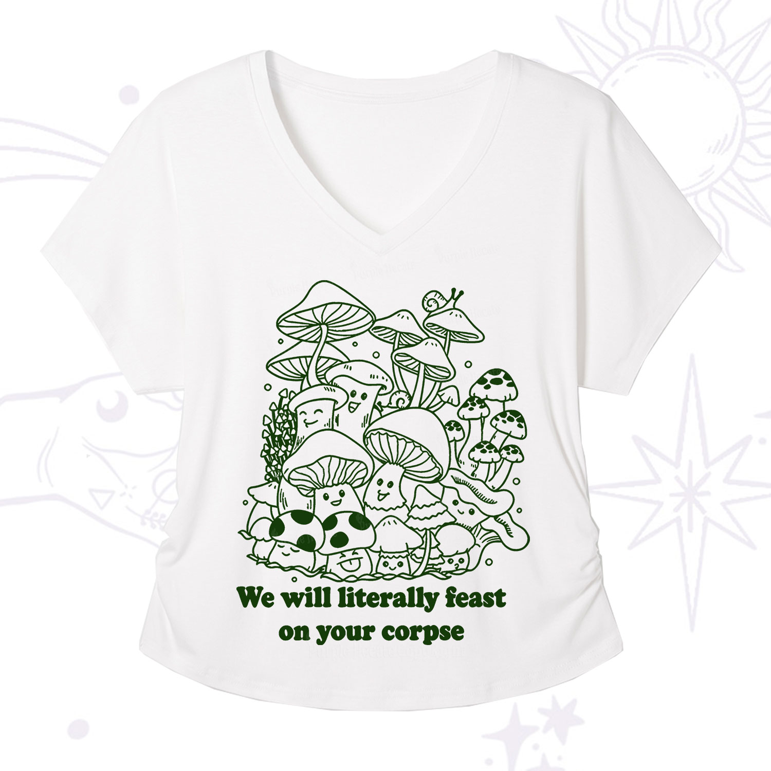 Purplehecate We Will Literally Feast on Your Corpse V-Neck T-Shirt