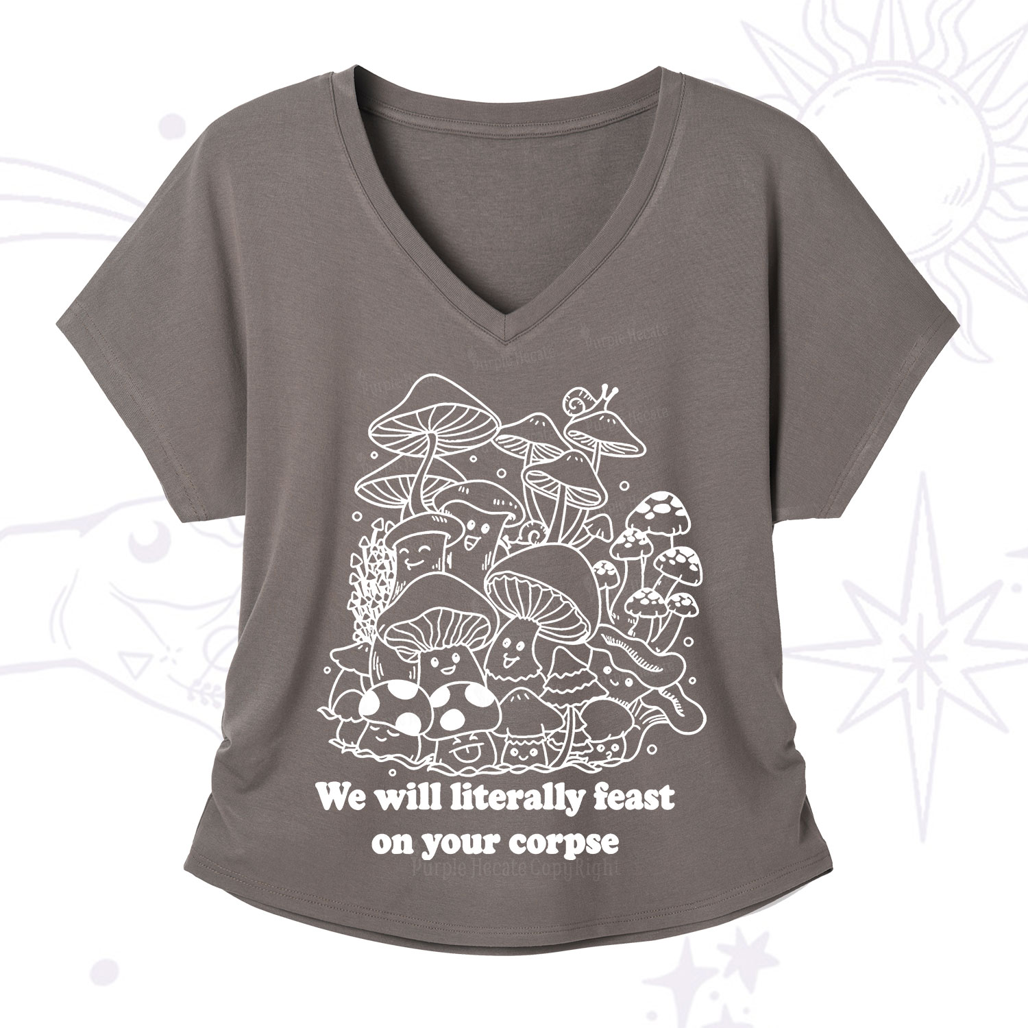 Purplehecate We Will Literally Feast on Your Corpse V-Neck T-Shirt