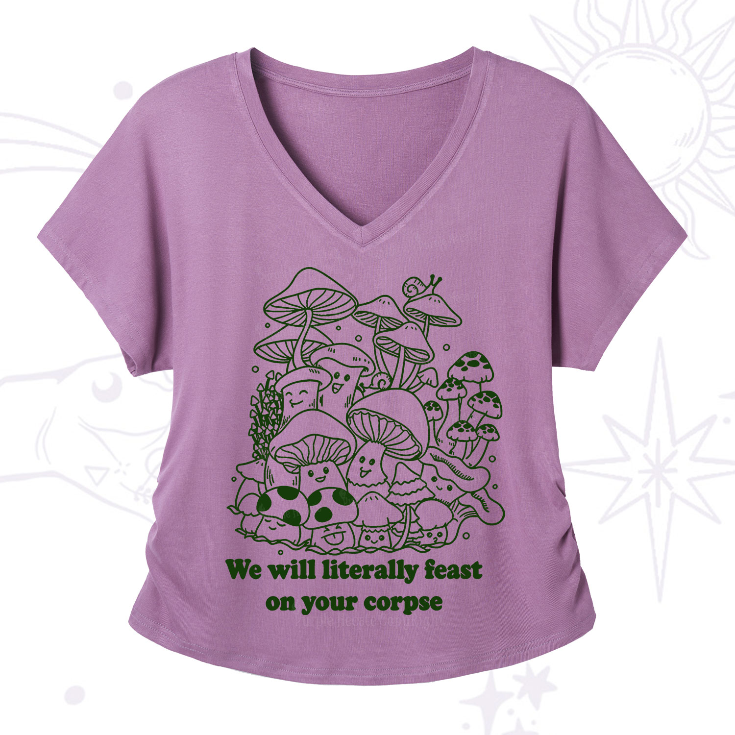 Purplehecate We Will Literally Feast on Your Corpse V-Neck T-Shirt