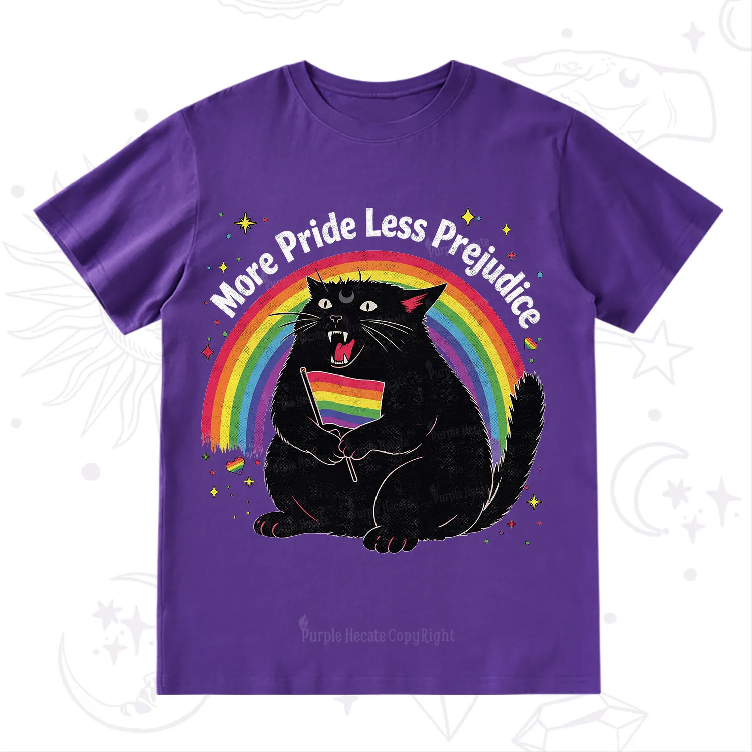 Purplehecate More Pride Less Prejudice Cat T-Shirt