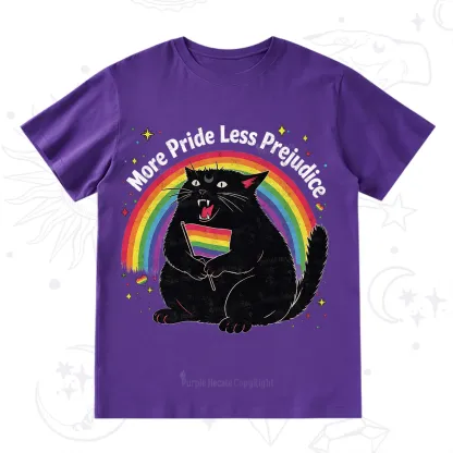 Purplehecate More Pride Less Prejudice Cat T-Shirt
