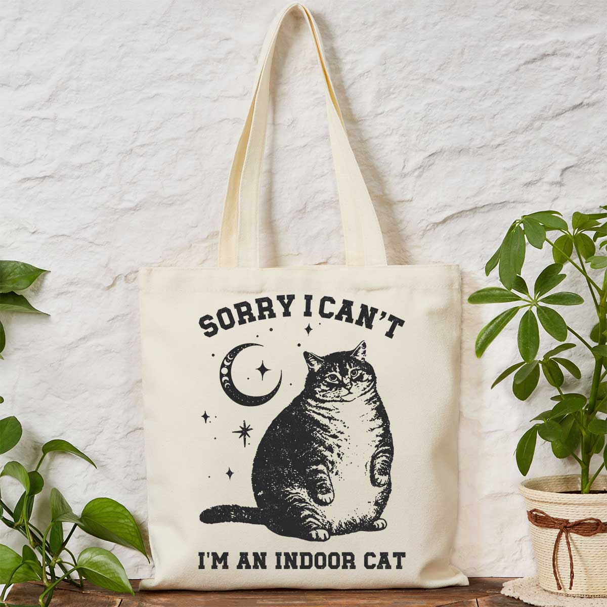 Purplehecate Sorry I Can't Go I'm an Indoor Cat Tote Bag
