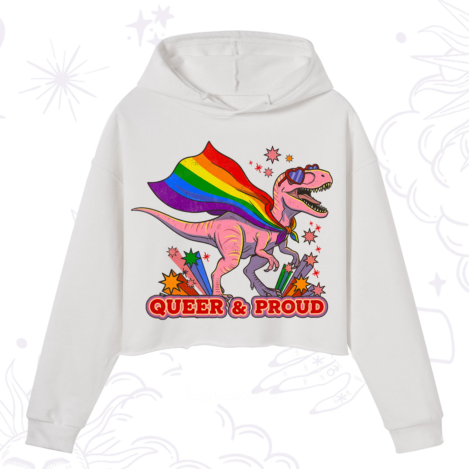 Purplehecate Queer and Proud Crop Hoodie