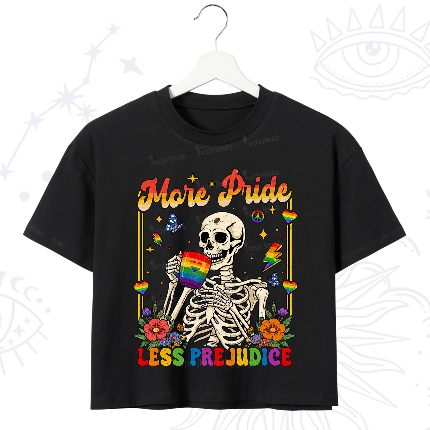 Purplehecate More Pride Less Prejudice Skeleton Crop T-Shirt
