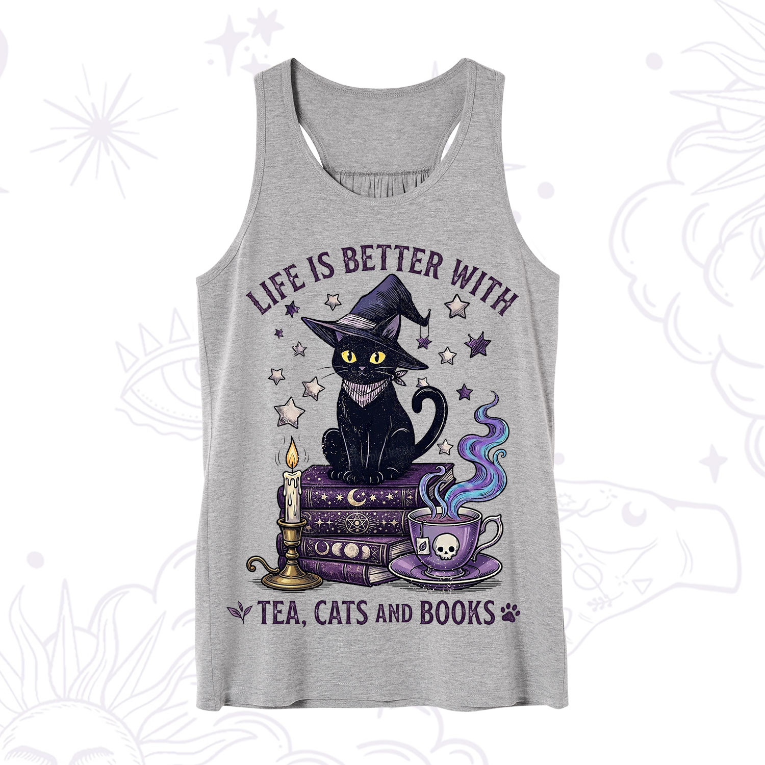 Purplehecate Life Is Better With Cats And Books Tank