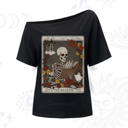 Purplehecate The Reader Tarot Card One Shoulder T-Shirt