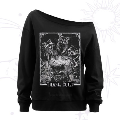 Purplehecate Trash Cult Raccoon Off The Shoulder Sweatshirt