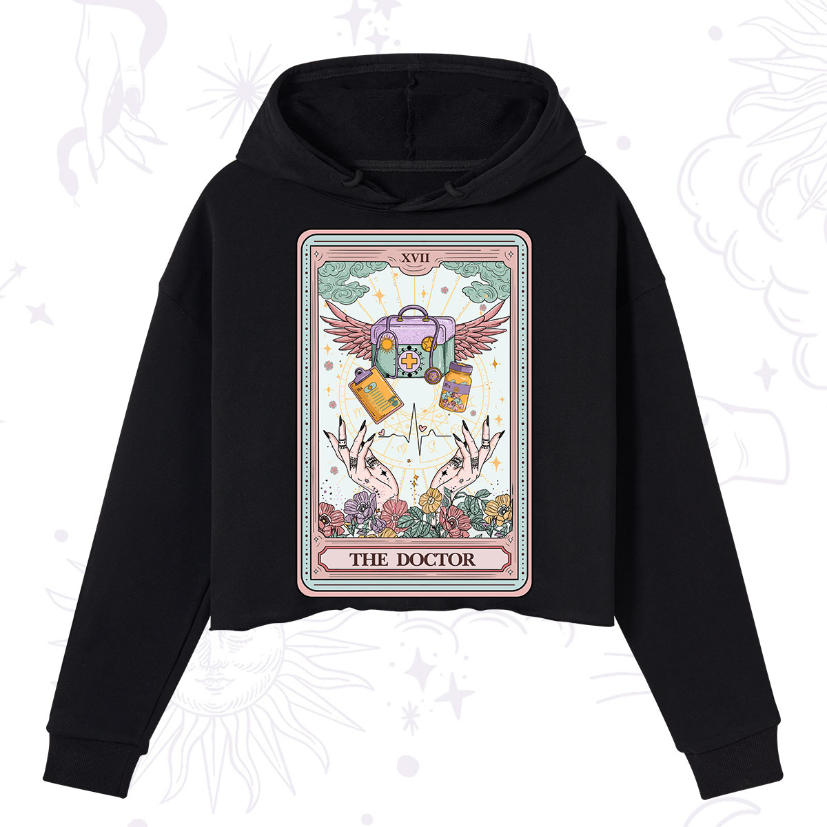 Purplehecate The Doctor Tarot Crop Hoodie