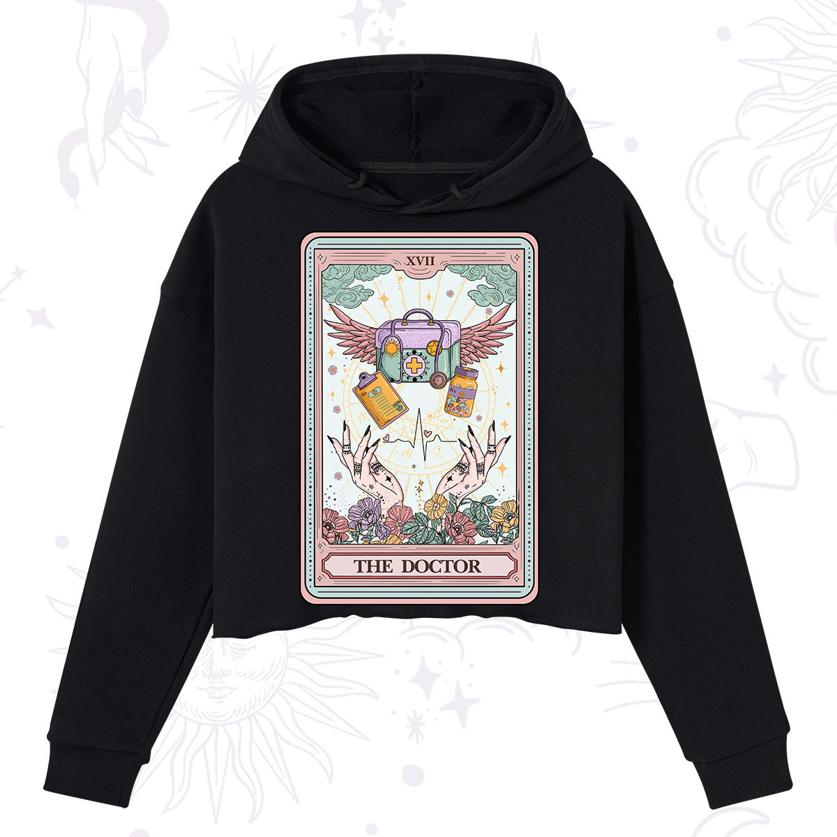 Purplehecate The Doctor Tarot Crop Hoodie