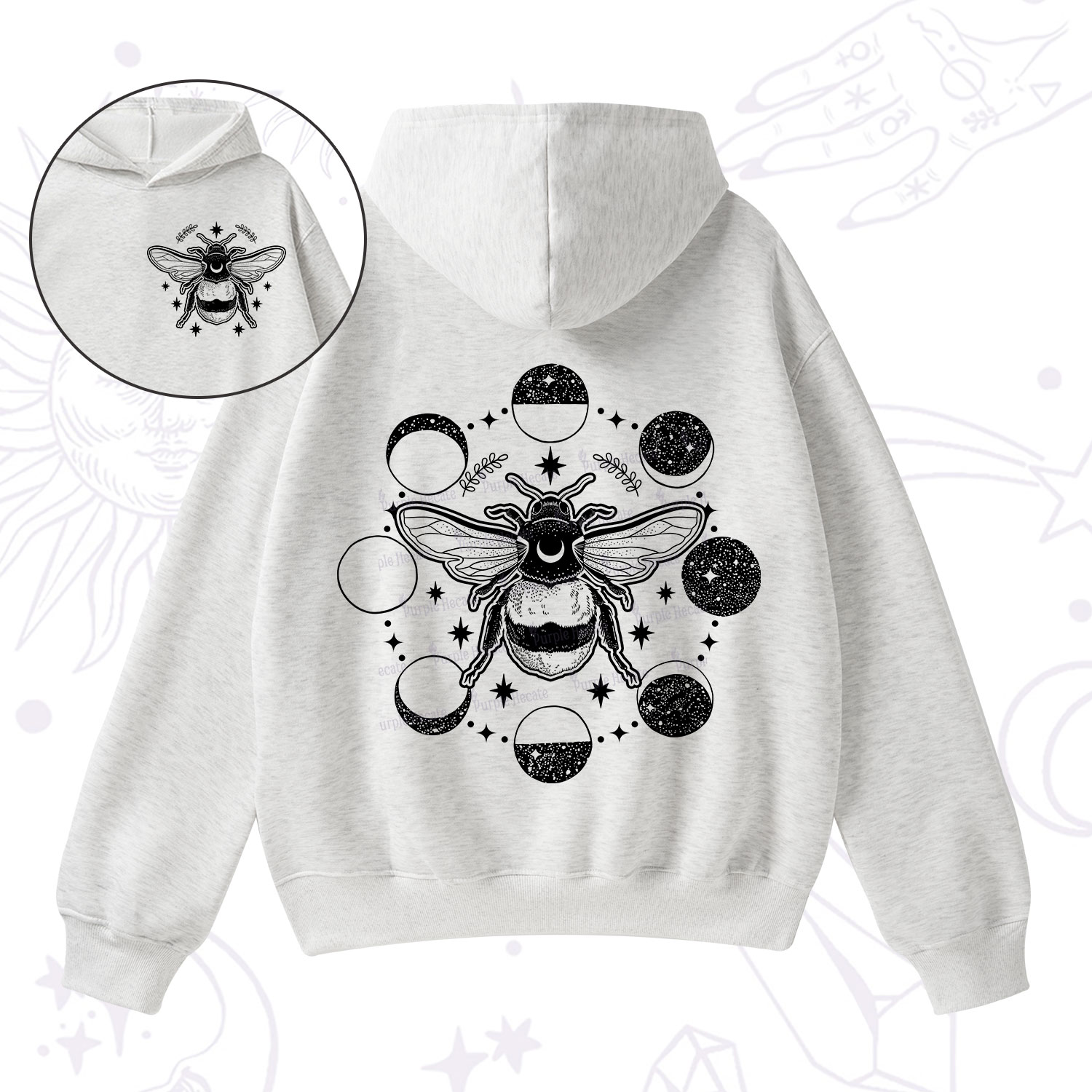Purplehecate Moon Bee Fleece Hoodie Suit