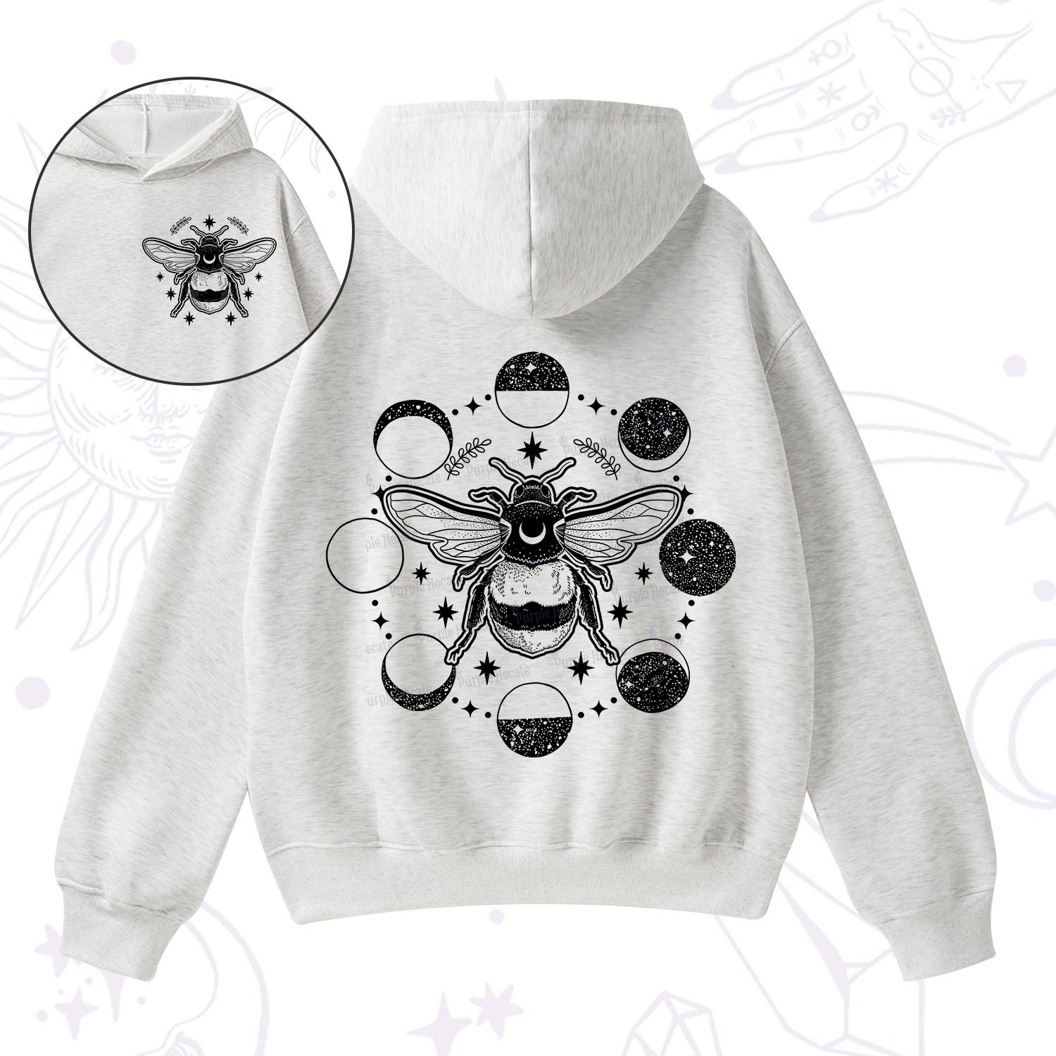 Purplehecate Moon Bee Fleece Hoodie Suit