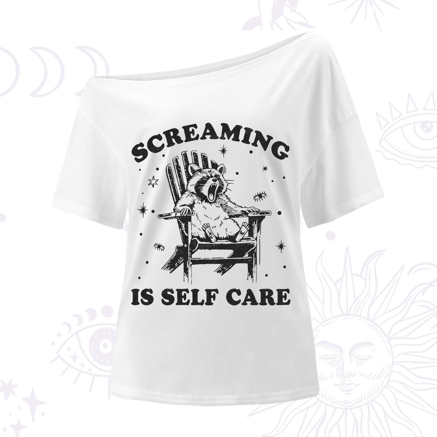 Purplehecate Screaming is Self Care One Shoulder T-Shirt