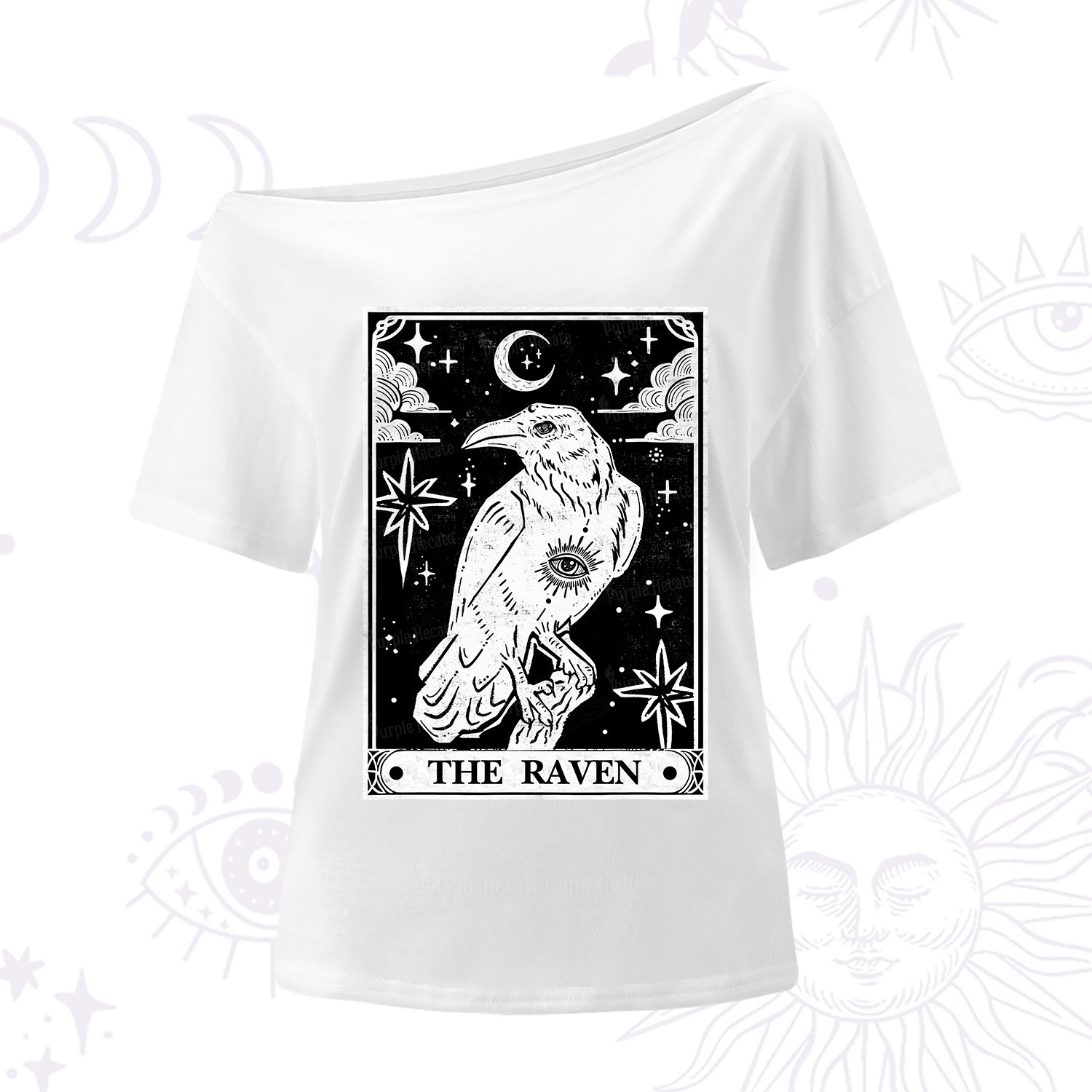 Purplehecate The Raven Tarot One Shoulder T-Shirt