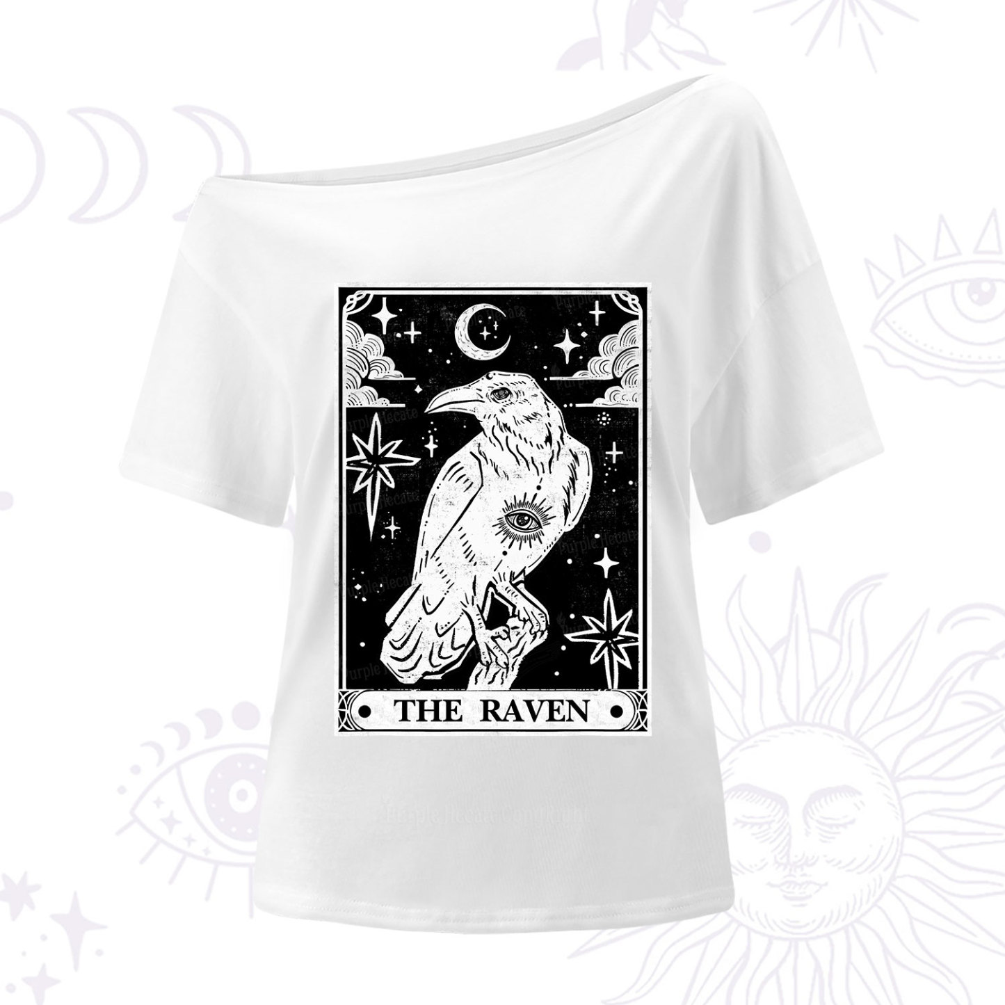 Purplehecate The Raven Tarot One Shoulder T-Shirt