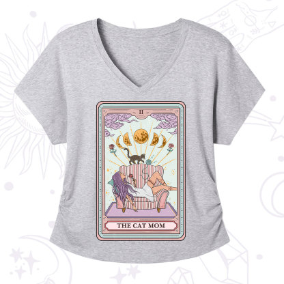 Purplehecate The Cat Mom Tarot V-Neck T-Shirt