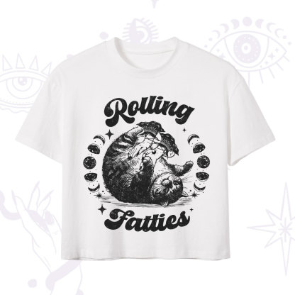 Purplehecate Funny Rolling Fatties Crop T-Shirt