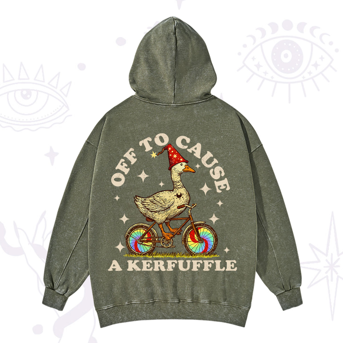 Purplehecate Off to Cause a Kerfuffle Goose Washed Hoodie
