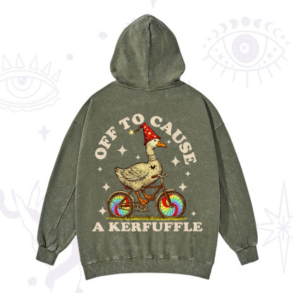 Purplehecate Off to Cause a Kerfuffle Goose Washed Hoodie