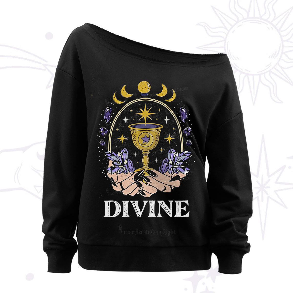 Purplehecate Divine Energy Off The Shoulder Sweat