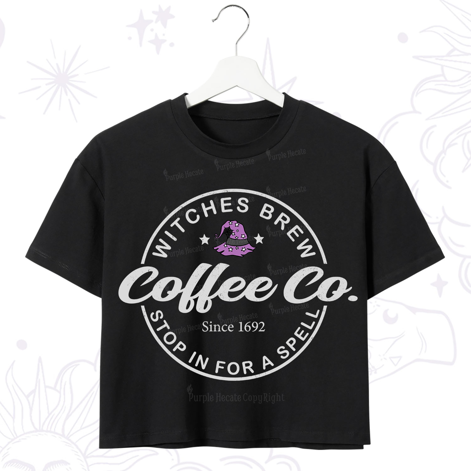 Purplehecate Witches Brew Coffee Co Crop T-Shirt
