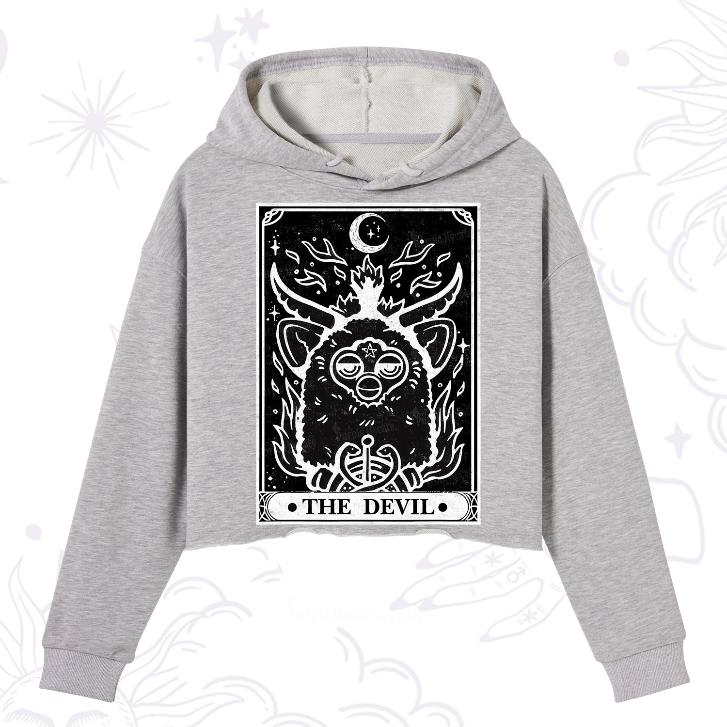 Purplehecate The Devil Tarot Crop Hoodie