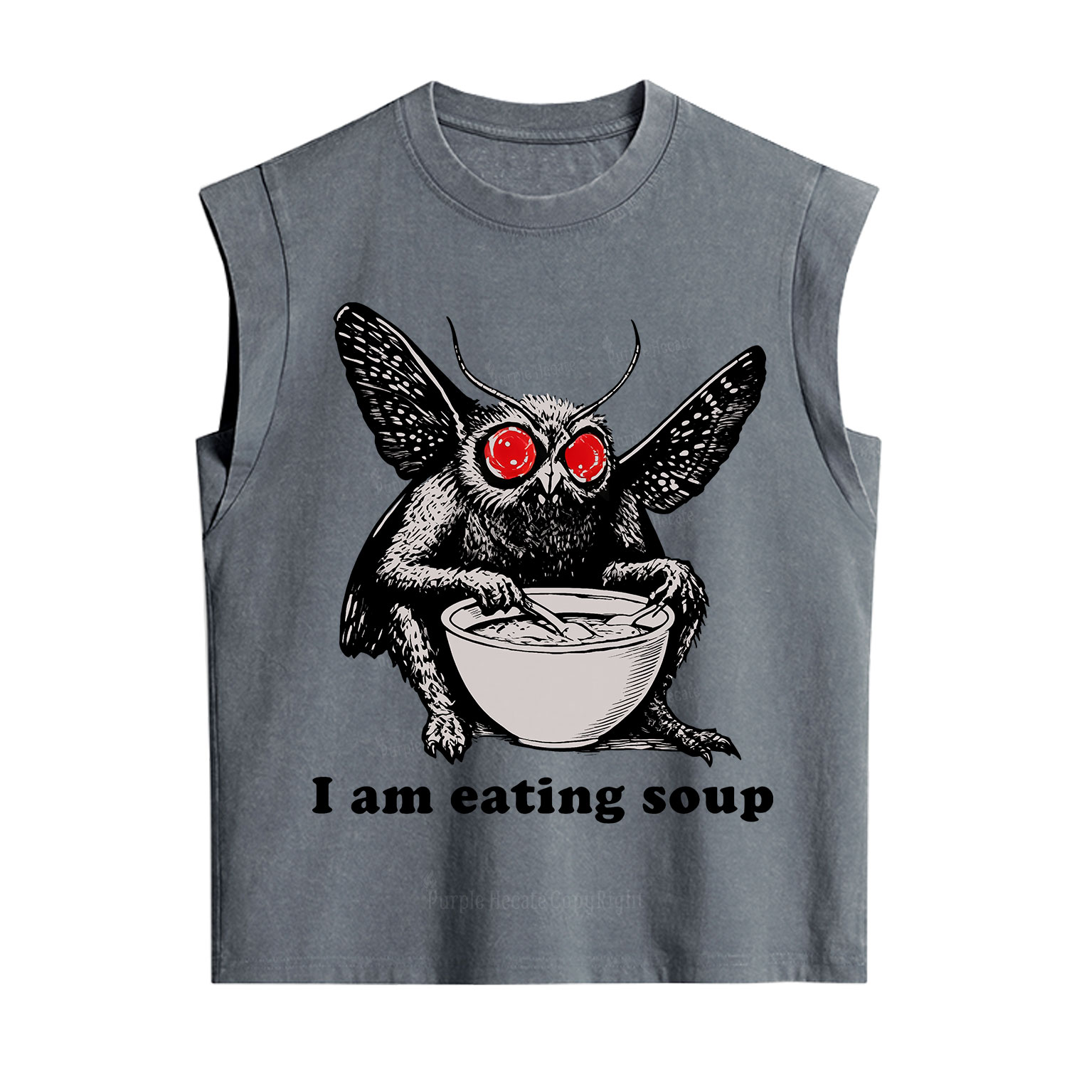 Purplehecate Mothman Eating Soup Vintage Washed Tank