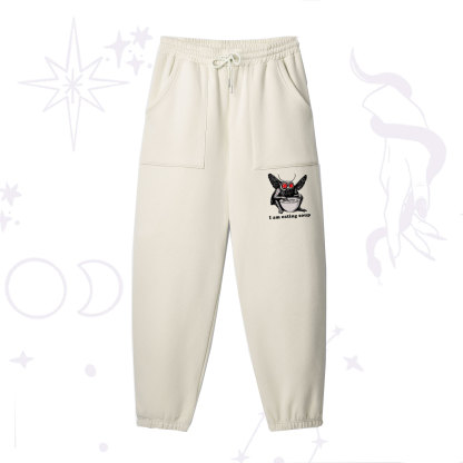 Purplehecate Mothman Eating Soup Fleece Sweatpants