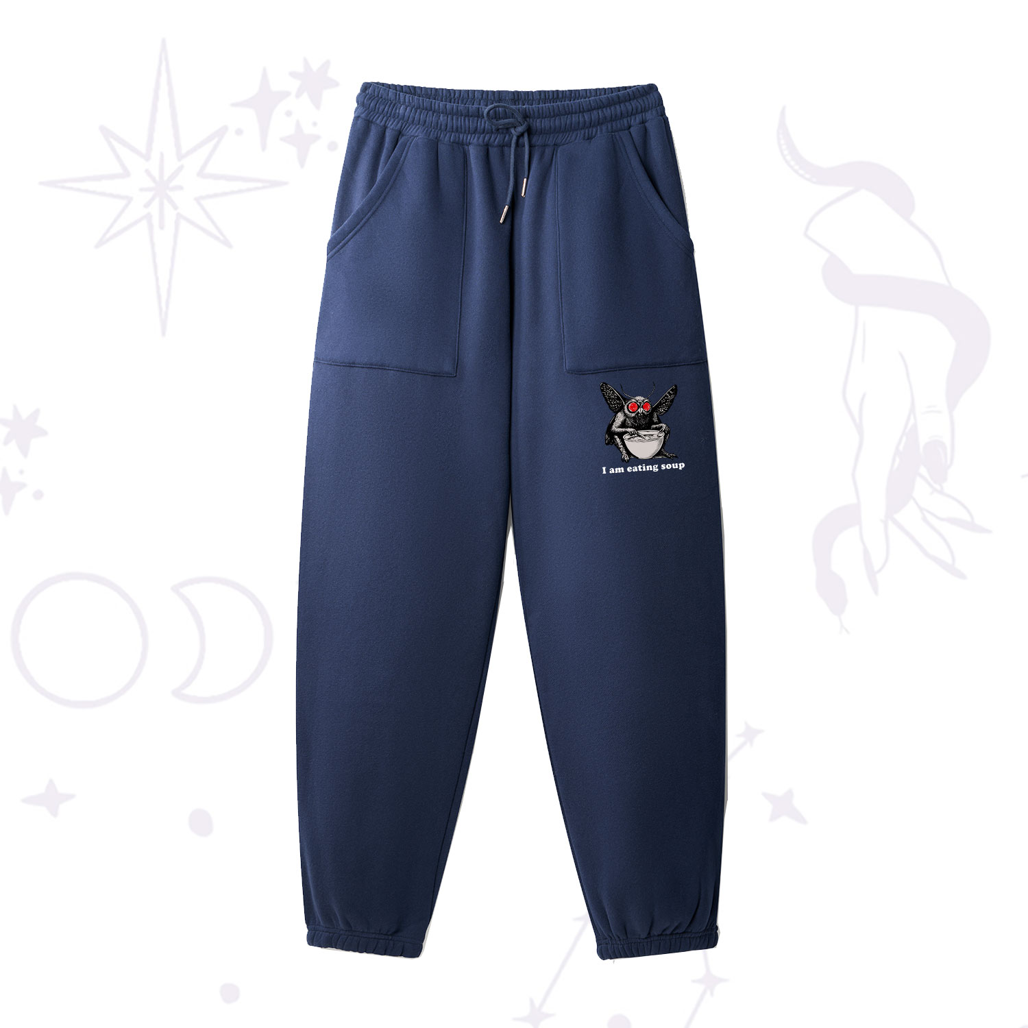 Purplehecate Mothman Eating Soup Fleece Sweatpants