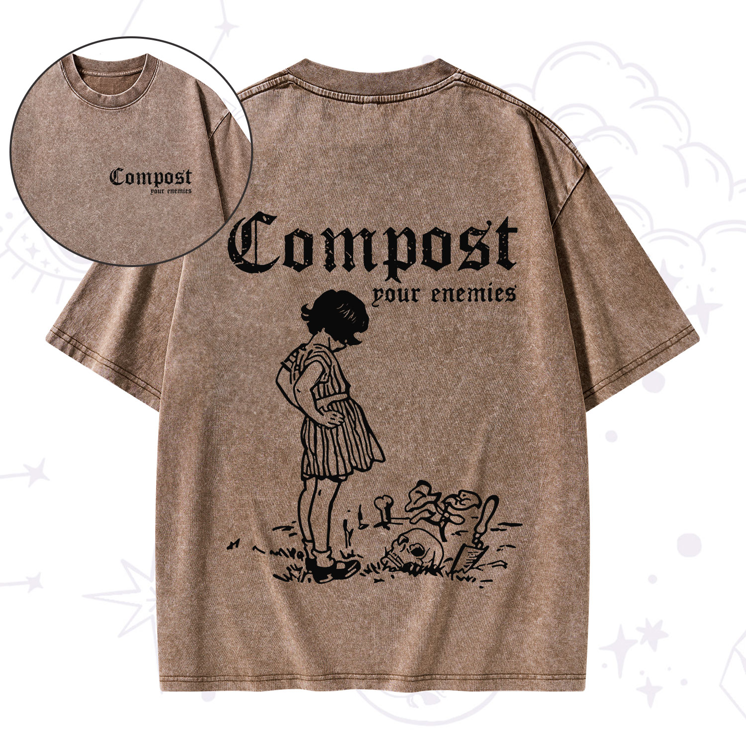 [Copy]Purplehecate Trash Raccoon Backyard Wildlife Washed T-Shirt