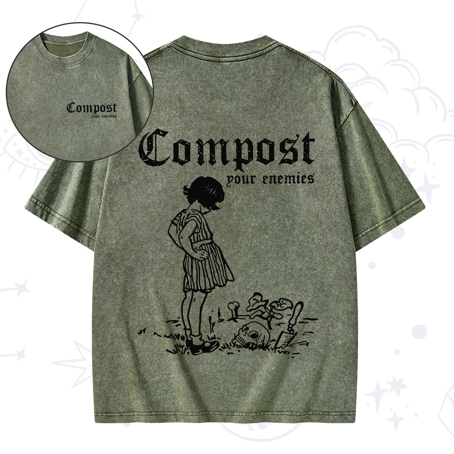 [Copy]Purplehecate Trash Raccoon Backyard Wildlife Washed T-Shirt