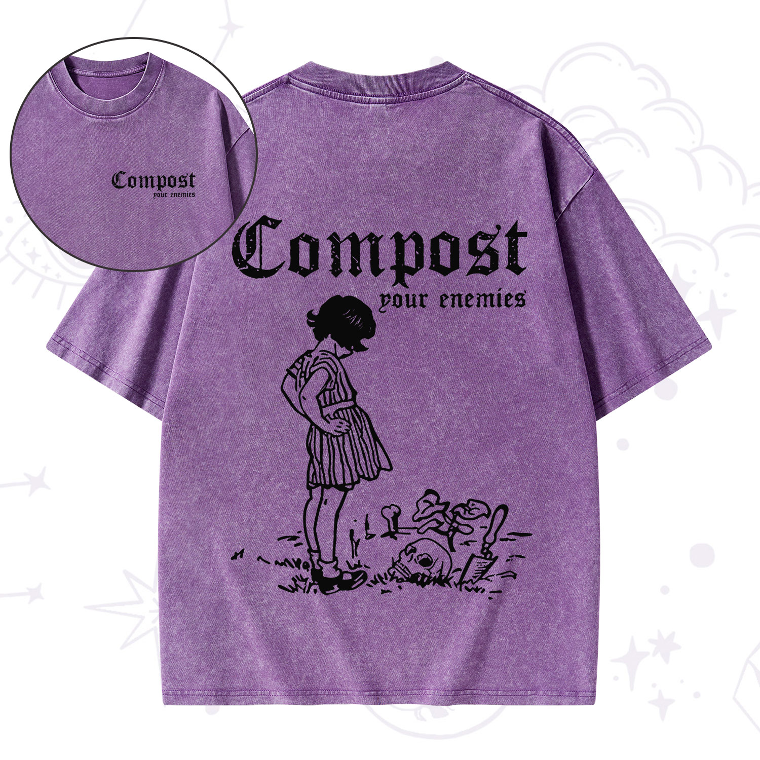 [Copy]Purplehecate Trash Raccoon Backyard Wildlife Washed T-Shirt