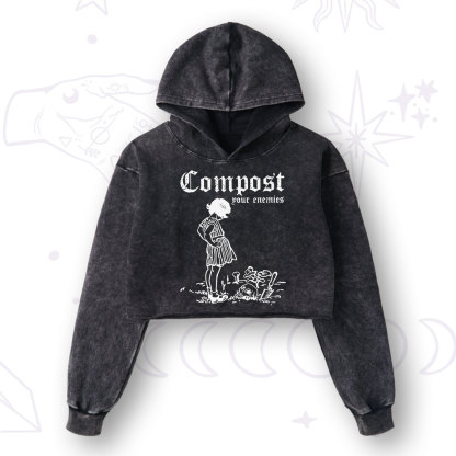[Copy]Purplehecate God Forbid Women Have Hobbies Washed Cropped Hoodie