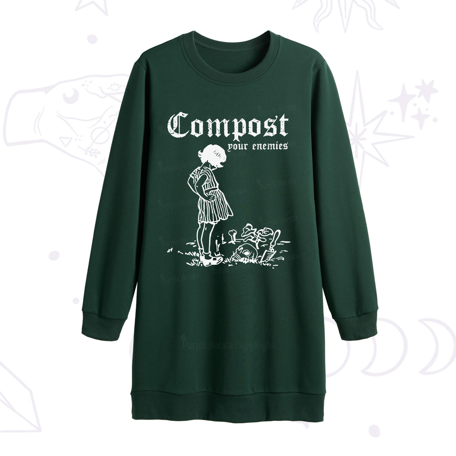 Purplehecate Compost Your Enemies Sweatshirt Dress