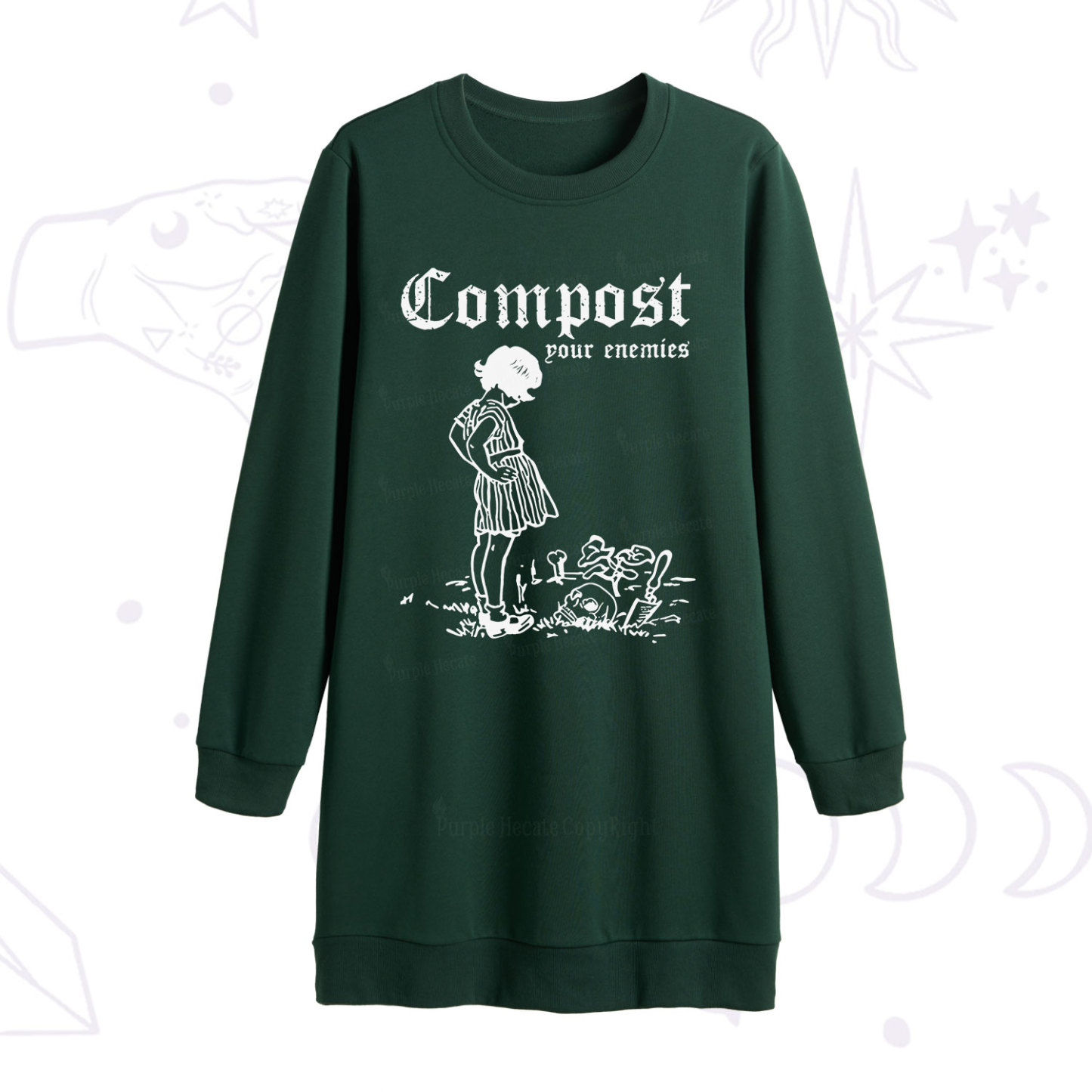 Purplehecate Compost Your Enemies Sweatshirt Dress