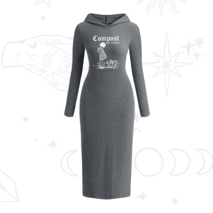 Purplehecate Compost Your Enemies Hooded Knit Dress