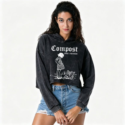[Copy]Purplehecate God Forbid Women Have Hobbies Washed Cropped Hoodie