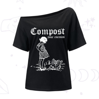 Purplehecate Compost Your Enemies One Shoulder T-Shirt