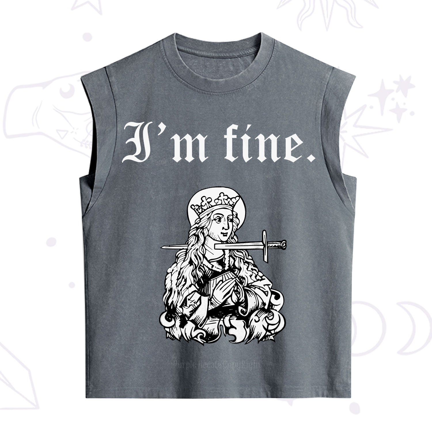 Purplehecate I'm Fine Vintage Washed Tank