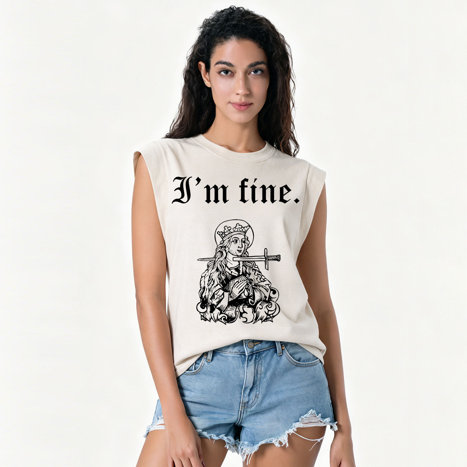 Purplehecate I'm Fine Vintage Washed Tank