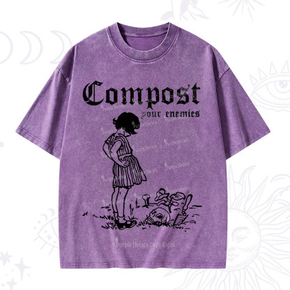 Purplehecate Compost Your Enemies Washed T-Shirt