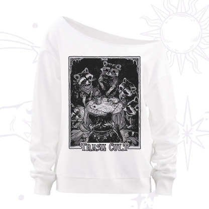 Purplehecate Trash Cult Raccoon Off The Shoulder Sweatshirt