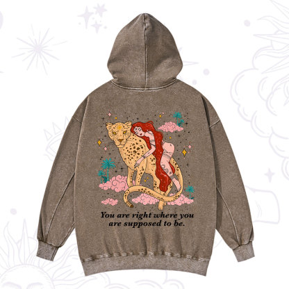 Purplehecate You Are Right Where You Are Supposed To Be Washed Hoodie