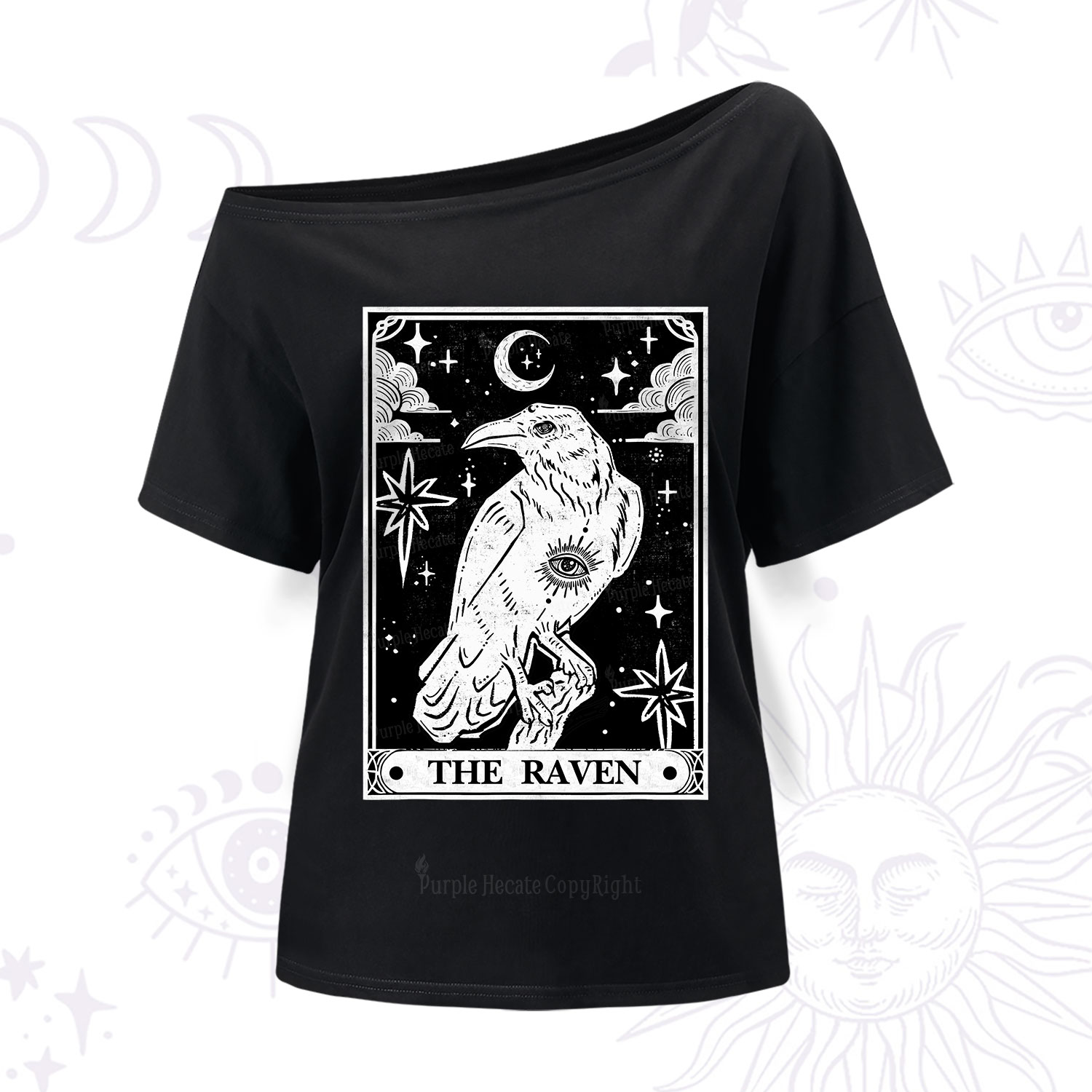Purplehecate The Raven Tarot One Shoulder T-Shirt